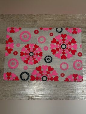 Valentine Heart Pattern Placemats - Pink & Red Holiday Table Decor
